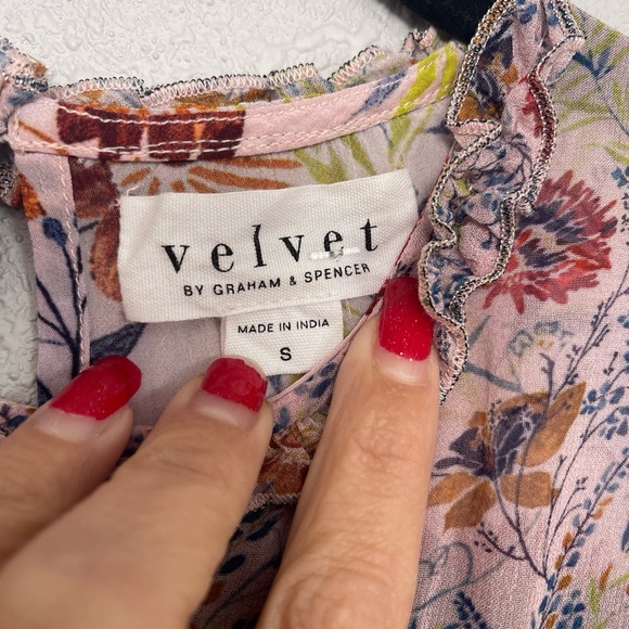 Velvet by Graham and Spencer Malia high neck floral print top - Picture 6 of 8